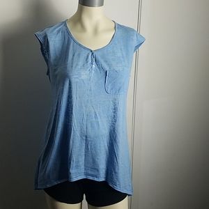 Blue Sleeveless Shirt